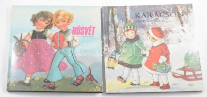 2 db könyv: Egri János (szerk.): Húsvét régi képeslapokon. Budapest, 1987. Terra - Kossuth nyomda. Kiadói kartonált papírkötés + Rapcsányi László (szerk.): Húsvét régi képeslapokon. Budapest, 1986. Terra - Kossuth nyomda. Kiadói kartonált papírkötés