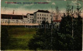 1940 Szatmárnémeti, Satu Mare; M. kir. faipariskola / woodworking school + "1940 SZATMÁRNÉMETI VISSZATÉRT" So. Stpl. (fl)