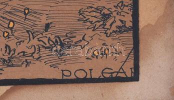 Túri-Polgár István (1884-1980): Mezőtúri Berrettyóhíd. Tempera, tus, papír. Jelzett. Körbevágva. Dek...