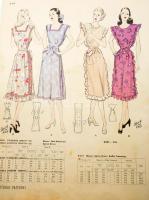 Butterick Patterns U.S.A. női divatillusztrációk, 5 db kétoldalas nyomtatvány, változó állapotban, 3...