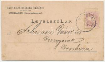 1897 Sepsibükszád, Bükszád, Bixad (Háromszék megye); Gróf Mikes Benedek örökösei üveggyára reklám / ...