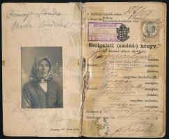 1887 Szolgálati cselédkönyv, fényképpel ragasztott gerinccel