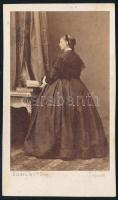 cca 1860 Sophie Troubetskoy, Morny hercegnője, keményhátú fotó Disderi párizsi műterméből, 10,5×6,5 cm