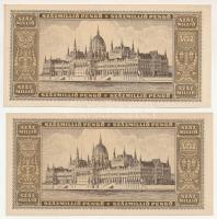 1946. 100.000.000P (2x) sorszámkövetők "P 119 084915 - P 119 084916" T:AU
Hungary 1946. 1...