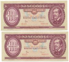 1984. 100Ft (2x) sorszámkövetők "B 117 366836 - B 117 366837" T:AU Adamo F35
