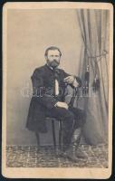 cca 1860 Germancz Pál, keményhátú fotó Gabel nyitrai műterméből, 10,5×6,5 cm