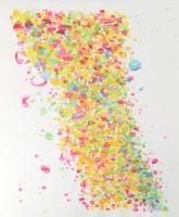 Wagner János (1936-2022): Színes tintáktól álmodom II. Akvarell, papír, jelezve jobbra lent: Wagner. Hátoldalán autográf felirattal. 70×50 cm.