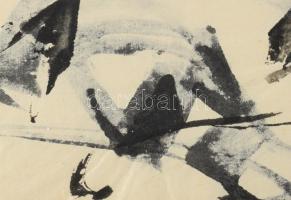 Wagner János (1936-2022): Levelek Japánból II. Tus, papír, jelezve balra lent: Wagner. Paszpartuban....