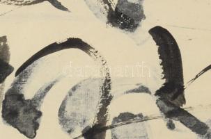 Wagner János (1936-2022): Levelek Japánból II. Tus, papír, jelezve balra lent: Wagner. Paszpartuban....