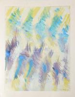 Wagner János (1936-2022): Hullámverés,1999. Akvarell, papír, jelezve jobbra lent: Wagner 99. Paszpartuban. Hátoldalán autográf felirattal. 61×43 cm.