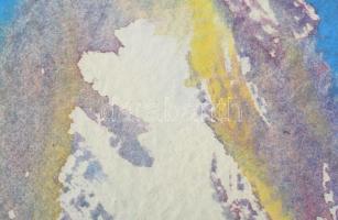 Wagner János (1936-2022): Hullámverés,1999. Akvarell, papír, jelezve jobbra lent: Wagner 99. Paszpar...