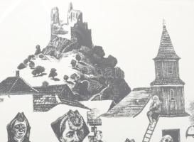 1975 Somogyi Győző grafikus kiállítása, Stúdió Galéria, plakát, papír. Lapszéli apró szakadásokkal. ...