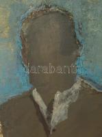 Wagner János (1936-2022): Ketten, 1967. Vegyes technika, farost, jelezve jobbra lent: WJ. Hátoldalán...