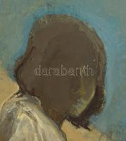 Wagner János (1936-2022): Ketten, 1967. Vegyes technika, farost, jelezve jobbra lent: WJ. Hátoldalán...