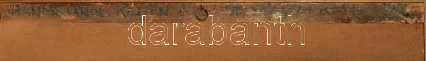 Wagner János (1936-2022): Ketten, 1967. Vegyes technika, farost, jelezve jobbra lent: WJ. Hátoldalán...