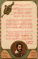 "Kossuth Lajos azt üzente" Jelenetek Kossuth Lajos élete történetéből 1. kiadás II. kép. Szecessziós dombornyomott litho / Scenes from the life of Lajos Kossuth. Athenaeum rt. Art Nouveau, Emb. litho s: K. Sávely D. (fl)