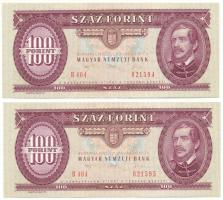 1992. 100Ft (2x) sorszámkövetők "B 404 021594 - B 404 021595" T:AU,XF Adamo F37