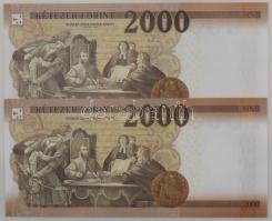 2020. 2000Ft (2x) sorszámkövetők "CH 0945281 - CH 0945282" T:AU