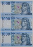2017. 1000Ft (3x) sorszámkövetők "DE 2682574 - DE 2682576" T:UNC,AU