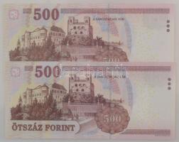 2010. 500Ft (2x) sorszámkövetők "EB 2486708 - EB 2486709" T:UNC,AU