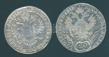Ausztria 1815B 20K Ag + 1848E 20K Ag T:3,3+ ph. ny