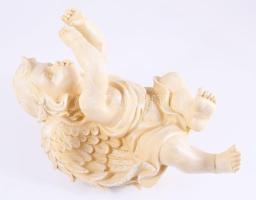 Asztalszélre ültethető puttó figura, műanyag, újszerű, m: 28 cm