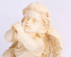 Asztalszélre ültethető puttó figura, műanyag, újszerű, m: 28 cm