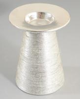 Ezüstszínű gyertyatartó, hibátlan, m: 14 cm
