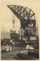 Antwerp dock with floating crane