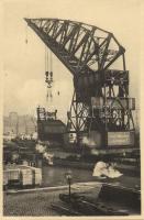 Antwerp dock with floating crane