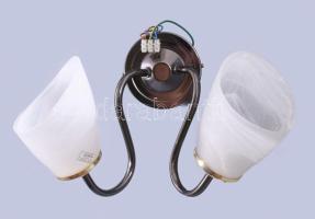 Murano kétágú falilámpa, címkével jelzett, 30x23 cm