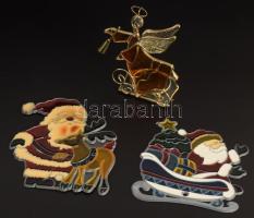 3 darab ólomüveg karácsonyi dísz, h: 15 cm