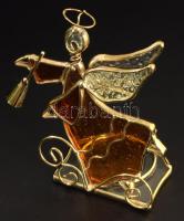 3 darab ólomüveg karácsonyi dísz, h: 15 cm