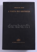 Kant, [Immanuel]: A tiszta és kritikája. Filozófiai Írók Tára Új Folyam IX. köt. Bp., 1981, Akadémiai Kiadó, 731 p. Kiadói egészvászon-kötések.;