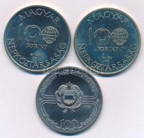 1982. 100Ft Cu-Ni "Labdarúgó világbajnokság 1982" + 1985. 100Ft alpakka "Labdarúgó Világbajnokság 1986 - Mexikó" + 1985. 100Ft alpakka "Labdarúgó Világbajnokság 1986 - Mexikó térkép" mindhárom kapszulában T:UNC