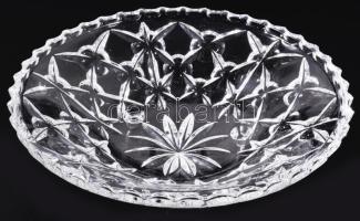 Kristály kínáló, 3 lábon, hibátlan, d: 23,5 cm