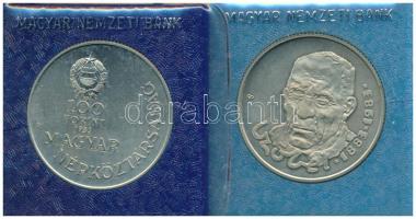 1983. 100Ft alpakka "Széchenyi István" + 1983. 100Ft alpakka "Czóbel Béla" mindkettő eredeti műbőr tokban (belső keret eltört), tanúsítvánnyal T:BU