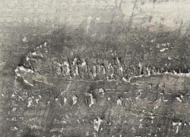 Wagner János (1936-2022): Moduláció I. Vegyes technika, karton, farostra kasírozva, jelzett a hátold...