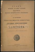 Az Esztergomi Főegyházmegyei Könyvtár ,,ex-libris" könyvjegyeinek lajstroma. Esztergom, 1903, Buzárovits Gusztáv-ny., 1 (színes) t.+ 56 p.+ 12 (rézmetszetek) t. Kiadói papírkötés, sérült borítóval és gerinccel, részben foltos táblákkal.