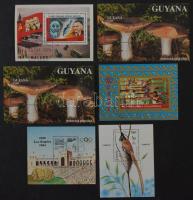 Több száz tengerentúli motívum blokk sok többlet példánnyal tasakokban rendezve, közte kész blokkösszeállítás