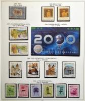 1990-2000 Gyűjtemény sorokkal, blokkokkal, előnyomott Schaubek albumban