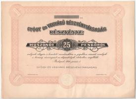 1941. Budapest "Gyógy és Vegyárú Részvénytársaság" Minta részvénye sorszám nélkül, szárazpecséttel T:XF