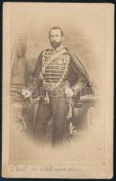 cca 1860 IV. Károly (1826-1872) svéd és norvég király, keményhátú fotó Eurenius stockholmi műterméből, 10,5×6,5 cm