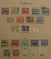 Csehszlovák tétel, benne gyűjtemény, gyűjteményrész előnyomott albumlapok, nagy rendező, dobozban hozzá Szlovákia régi postatiszta sorok, összefüggések, ívdarabok, dobozban és borítékban