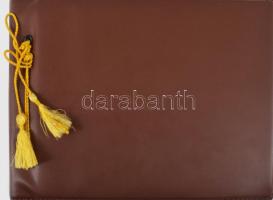 1958 Debrecen város felszabadulásának 14. évfordulója és a román hősi emlékmű leleplezésée alkalmából rendezett ünnepség fotóalbuma, 1958. okt. 19., ismeretlen személy részére ajándékozva Debrecen Város Tanácsától, 1 (címlap) sztl. lev. + 21 (fekete-fehér fotók) t. Benne plusz 1 be nem ragasztott fotóval. Haránt alakú fotóalbumban, karton tokban, 13x18 cm, album: 17x23 cm