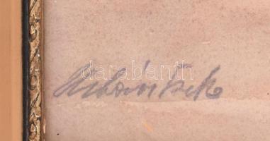 Olvashatatlan jelzéssel: Csendélet. Akvarell, ceruza, papír. 50x74 cm. Üvegezett, dekoratív fakeretb...