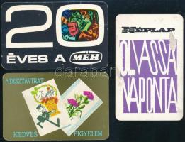 1971-1979 Vegyes kártyanaptár tétel, 15 db