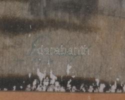 Szalóky Sándor (1921-1978): Csobánkai tél. Akvarell, papír, jelezve jobbra lent, hátoldalán Képcsarn...