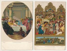 6 db RÉGI olasz festményes litho művészlap / 6 pre-1945 Italian litho art postcards: paintings