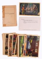 1959 Történelmi fejtörő társasjáték 50 db kártyával, leírással (sérült), eredeti, sérült dobozában